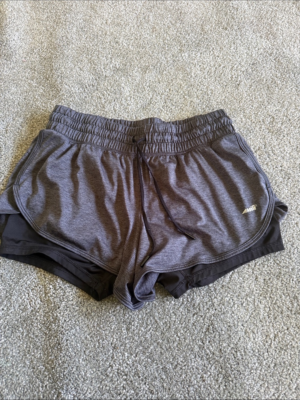 Avia Dark Gray Layered Athletic Shorts